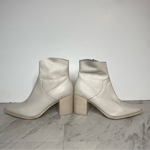 Steve Madden Cate White Leather Heeled Bootie 11M - Picture 7 of 14